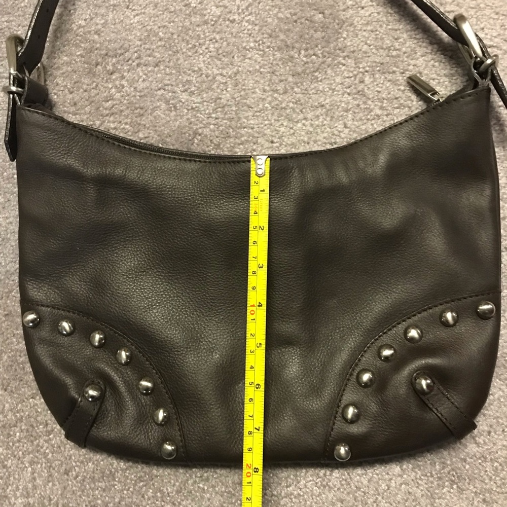Studded Black Leather Shoulder Bag - Picture 8 of 8